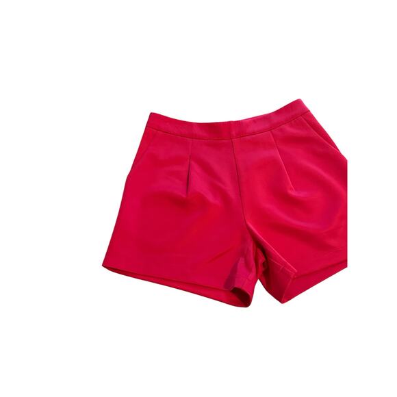 Ellison Women's Medium Hot Pink Pleated Pocketed High Rise Classy Shorts - Picture 3 of 11